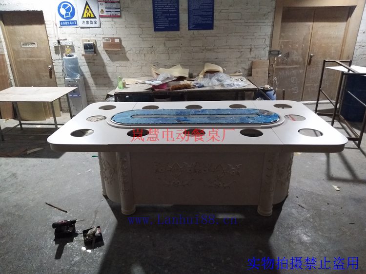 输送带自动转动餐桌厂家包邮 自助传送带回转火锅餐桌直销