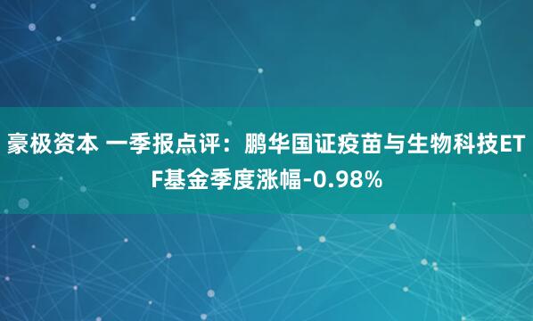 豪极资本 一季报点评：鹏华国证疫苗与生物科技ETF基金季度涨幅-0.98%