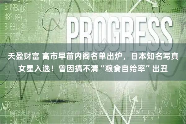 天盈财富 高市早苗内阁名单出炉，日本知名写真女星入选！曾因搞不清“粮食自给率”出丑