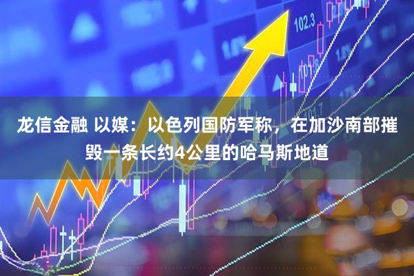 龙信金融 以媒：以色列国防军称，在加沙南部摧毁一条长约4公里的哈马斯地道